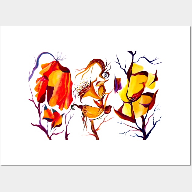 Watercolor Chic Elegant Artistic Flowers Wall Art by Nisuris Art